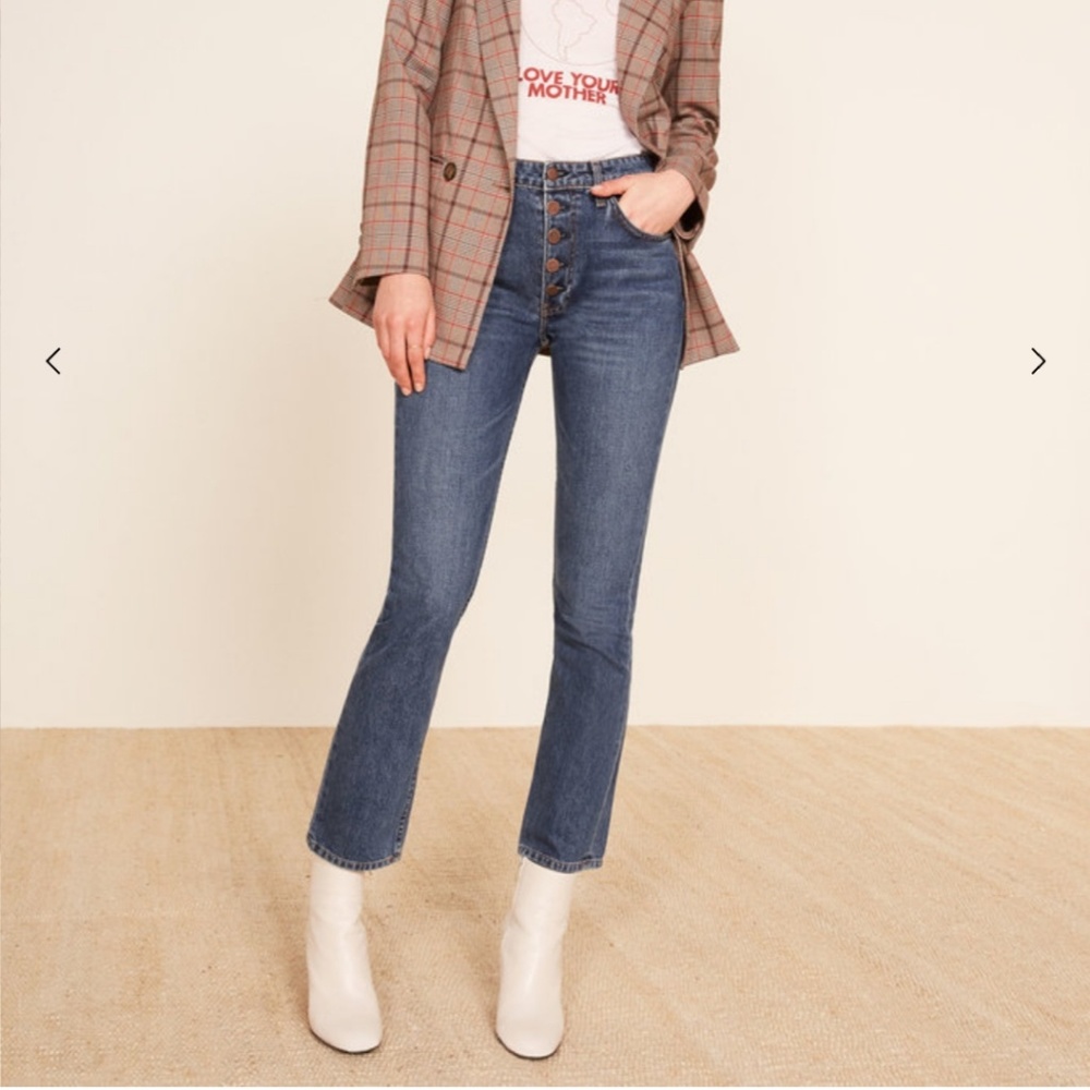 Reformation Winona Kodiak 28 Button Fly Jeans mid